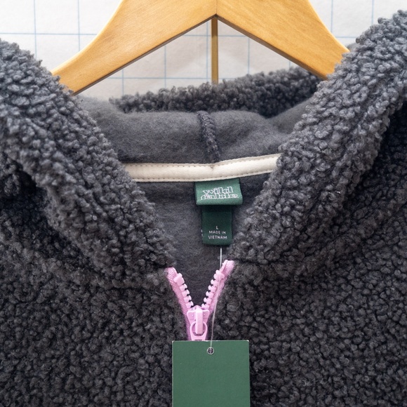 *NWT* Wild Fable Half Zip Anorak Hoodie Sherpa - Gray - Size L - Picture 4 of 9